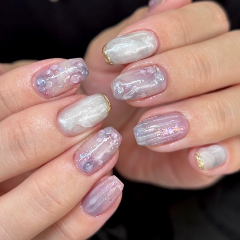 紫陽花ネイル