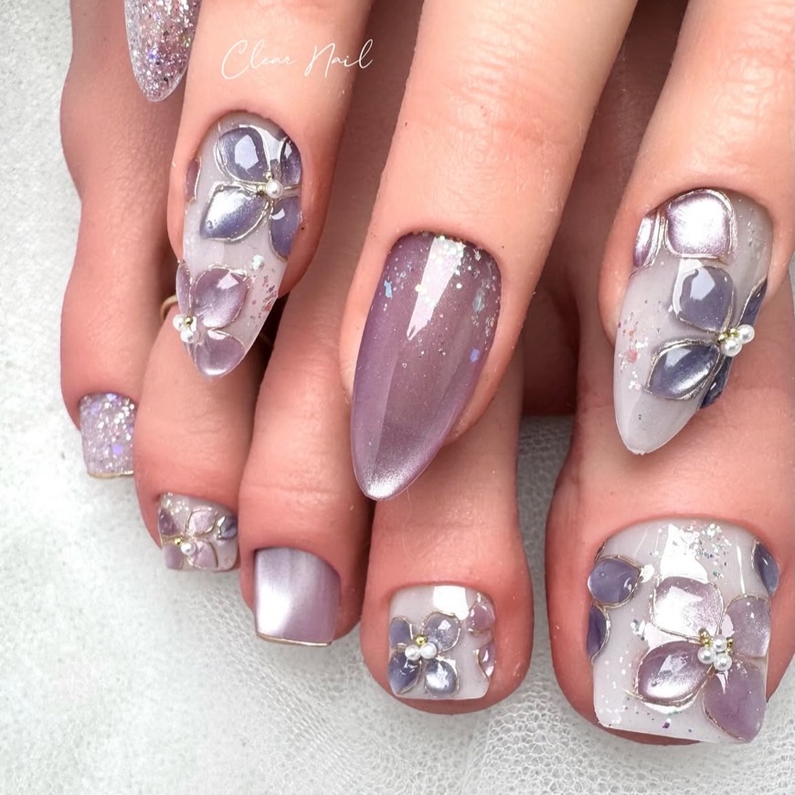 紫陽花ネイル