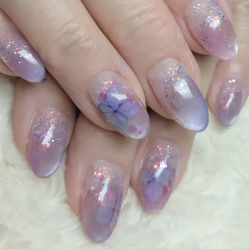 紫陽花ネイル