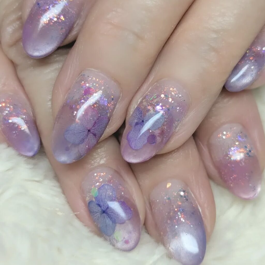 紫陽花ネイル