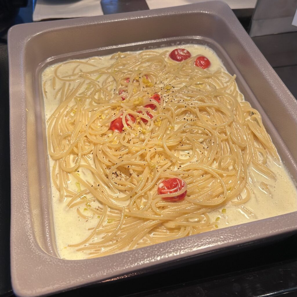 ミニトマトのレモンクリームスパゲッティ