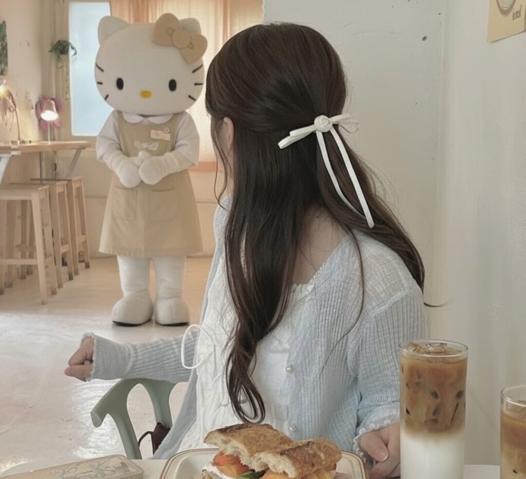 AIキティ　生成画像ハローキティ　キティちゃん　日焼けキティ